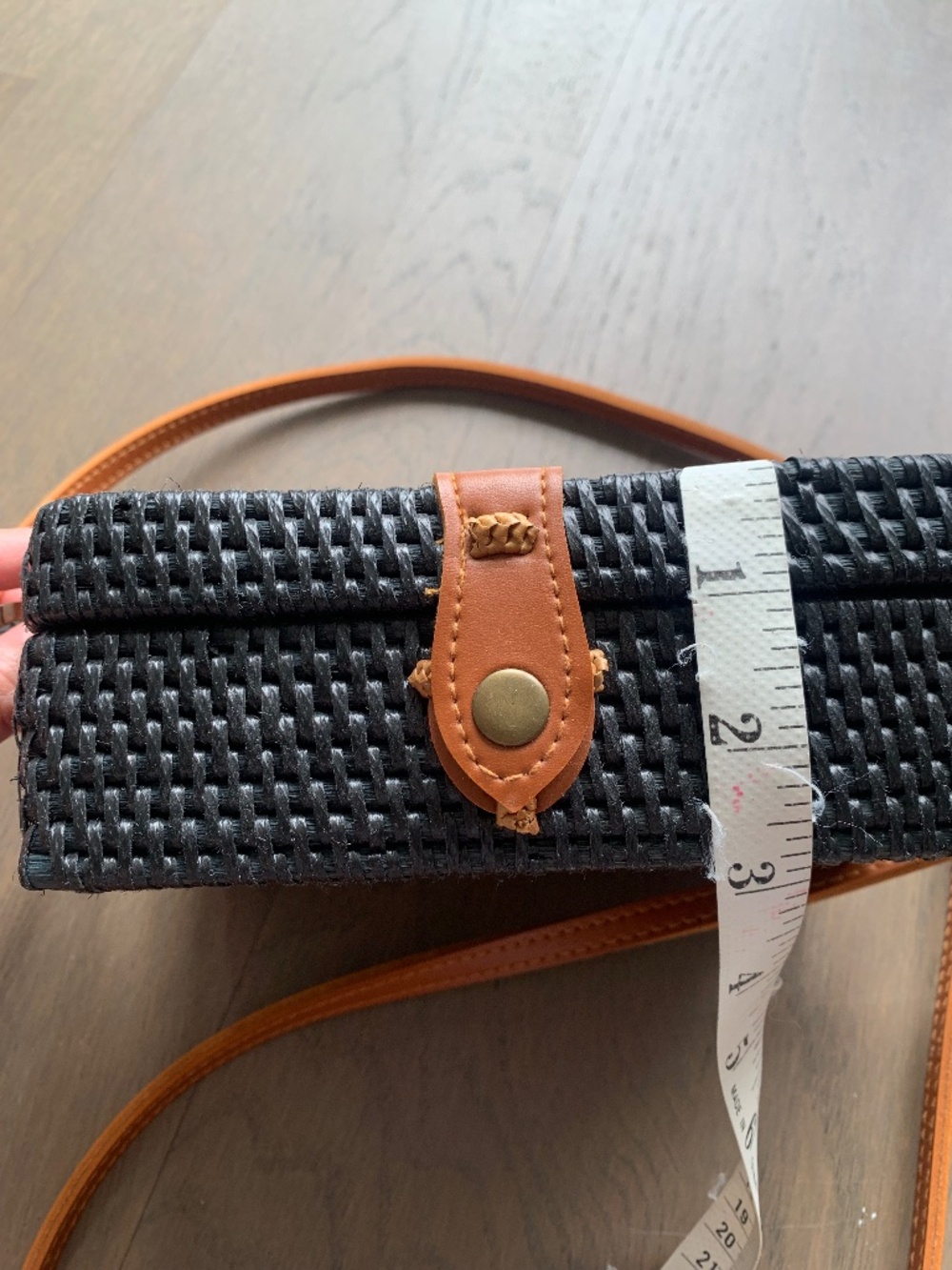Anthropologie Boxy Rattan Crossbody Bag - Picture 14 of 16